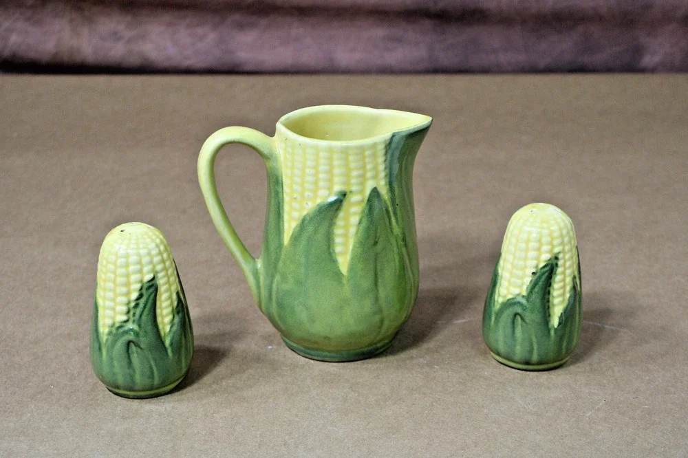 Vintage Shawnee Pottery Corn King Creamer, Salt and Pepper Funky Retro Nostalgic